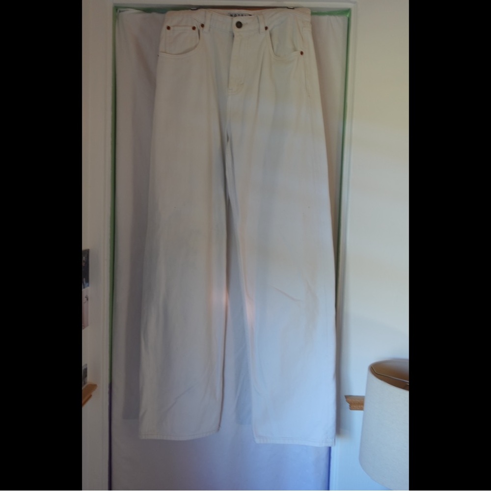 Motel Rock Denim | High-Rise White Jeans | Size Medium
